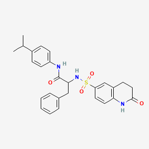 2-(2-Oxo-1,2,3,4-tetrahydroquinoline-6-sulfonamido)-3-phenyl-N-[4-(propan-2-YL)phenyl]propanamide