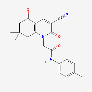 2-(3-cyano-7,7-dimethyl-2,5-dioxo-5,6,7,8-tetrahydroquinolin-1(2H)-yl)-N-(4-methylphenyl)acetamide