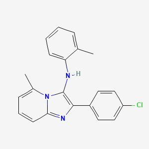 molecular formula C21H18ClN3 B11437020 2-(4-chlorophenyl)-5-methyl-N-(2-methylphenyl)imidazo[1,2-a]pyridin-3-amine 