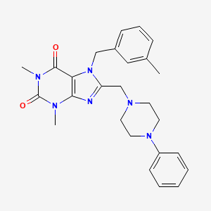 1,3-Dimethyl-7-[(3-methylphenyl)methyl]-8-[(4-phenylpiperazin-1-yl)methyl]purine-2,6-dione