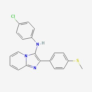 molecular formula C20H16ClN3S B11437044 N-(4-chlorophenyl)-2-[4-(methylsulfanyl)phenyl]imidazo[1,2-a]pyridin-3-amine 