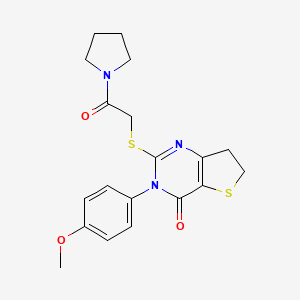 3-(4-methoxyphenyl)-2-((2-oxo-2-(pyrrolidin-1-yl)ethyl)thio)-6,7-dihydrothieno[3,2-d]pyrimidin-4(3H)-one