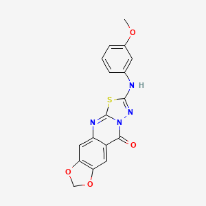 2-((3-methoxyphenyl)amino)-10H-[1,3]dioxolo[4,5-g][1,3,4]thiadiazolo[2,3-b]quinazolin-10-one