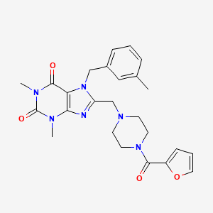 8-((4-(furan-2-carbonyl)piperazin-1-yl)methyl)-1,3-dimethyl-7-(3-methylbenzyl)-3,7-dihydro-1H-purine-2,6-dione