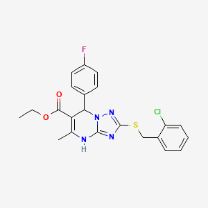 Ethyl 2-[(2-chlorobenzyl)sulfanyl]-7-(4-fluorophenyl)-5-methyl-4,7-dihydro[1,2,4]triazolo[1,5-a]pyrimidine-6-carboxylate