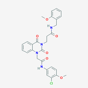 3-(1-(2-((3-chloro-4-methoxyphenyl)amino)-2-oxoethyl)-2,4-dioxo-1,2-dihydroquinazolin-3(4H)-yl)-N-(2-methoxybenzyl)propanamide