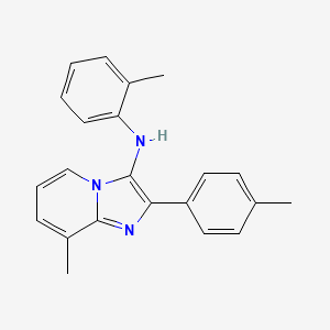 molecular formula C22H21N3 B11437117 8-methyl-N-(2-methylphenyl)-2-(4-methylphenyl)imidazo[1,2-a]pyridin-3-amine 