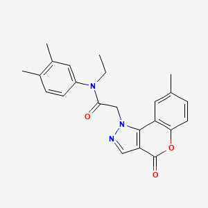 molecular formula C23H23N3O3 B11437144 N-(3,4-Dimethylphenyl)-N-ethyl-8-methyl-4-oxo[1]benzopyrano[4,3-c]pyrazole-1(4H)-acetamide CAS No. 902154-64-7