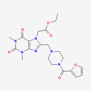 ethyl (8-{[4-(furan-2-ylcarbonyl)piperazin-1-yl]methyl}-1,3-dimethyl-2,6-dioxo-1,2,3,6-tetrahydro-7H-purin-7-yl)acetate