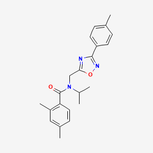 molecular formula C22H25N3O2 B11437166 2,4-dimethyl-N-{[3-(4-methylphenyl)-1,2,4-oxadiazol-5-yl]methyl}-N-(propan-2-yl)benzamide 