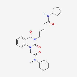 5-[1-{2-[cyclohexyl(methyl)amino]-2-oxoethyl}-2,4-dioxo-1,4-dihydroquinazolin-3(2H)-yl]-N-cyclopentylpentanamide