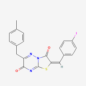 molecular formula C20H14IN3O2S B11437180 (2E)-2-(4-iodobenzylidene)-6-(4-methylbenzyl)-7H-[1,3]thiazolo[3,2-b][1,2,4]triazine-3,7(2H)-dione 