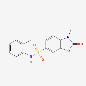 molecular formula C15H14N2O4S B11437217 3-Methyl-N-(2-methylphenyl)-2-oxo-2,3-dihydro-1,3-benzoxazole-6-sulfonamide CAS No. 447411-32-7