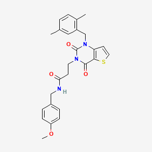 molecular formula C26H27N3O4S B11437223 3-[1-[(2,5-dimethylphenyl)methyl]-2,4-dioxothieno[3,2-d]pyrimidin-3-yl]-N-[(4-methoxyphenyl)methyl]propanamide 