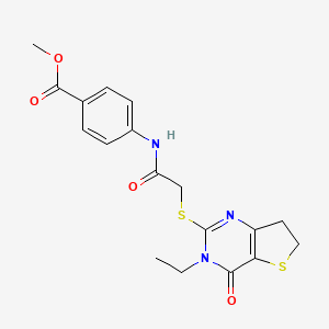 Methyl 4-(2-((3-ethyl-4-oxo-3,4,6,7-tetrahydrothieno[3,2-d]pyrimidin-2-yl)thio)acetamido)benzoate