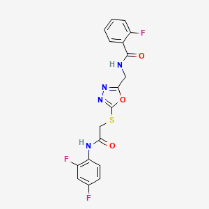 N-{[5-({[(2,4-Difluorophenyl)carbamoyl]methyl}sulfanyl)-1,3,4-oxadiazol-2-YL]methyl}-2-fluorobenzamide