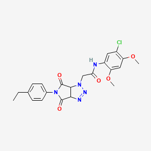 molecular formula C22H22ClN5O5 B11437282 N-(5-chloro-2,4-dimethoxyphenyl)-2-[5-(4-ethylphenyl)-4,6-dioxo-4,5,6,6a-tetrahydropyrrolo[3,4-d][1,2,3]triazol-1(3aH)-yl]acetamide 