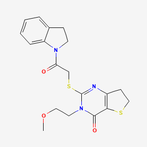 2-((2-(indolin-1-yl)-2-oxoethyl)thio)-3-(2-methoxyethyl)-6,7-dihydrothieno[3,2-d]pyrimidin-4(3H)-one