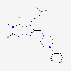 1,3-dimethyl-7-(3-methylbutyl)-8-[(4-phenylpiperazin-1-yl)methyl]-3,7-dihydro-1H-purine-2,6-dione