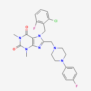 7-(2-chloro-6-fluorobenzyl)-8-((4-(4-fluorophenyl)piperazin-1-yl)methyl)-1,3-dimethyl-1H-purine-2,6(3H,7H)-dione