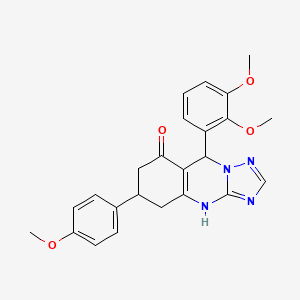 9-(2,3-Dimethoxyphenyl)-6-(4-methoxyphenyl)-5,6,7,9-tetrahydro[1,2,4]triazolo[5,1-b]quinazolin-8-ol