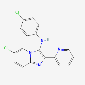 molecular formula C18H12Cl2N4 B11437342 6-chloro-N-(4-chlorophenyl)-2-(pyridin-2-yl)imidazo[1,2-a]pyridin-3-amine 