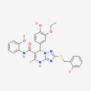 7-(3-ethoxy-4-hydroxyphenyl)-2-[(2-fluorobenzyl)sulfanyl]-N-(2-methoxyphenyl)-5-methyl-4,7-dihydro[1,2,4]triazolo[1,5-a]pyrimidine-6-carboxamide