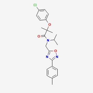 2-(4-chlorophenoxy)-2-methyl-N-{[3-(4-methylphenyl)-1,2,4-oxadiazol-5-yl]methyl}-N-(propan-2-yl)propanamide