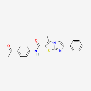 molecular formula C21H17N3O2S B11437362 N-(4-acetylphenyl)-3-methyl-6-phenylimidazo[2,1-b]thiazole-2-carboxamide 