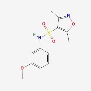 molecular formula C12H14N2O4S B11437369 N-(3-methoxyphenyl)-3,5-dimethyl-1,2-oxazole-4-sulfonamide 