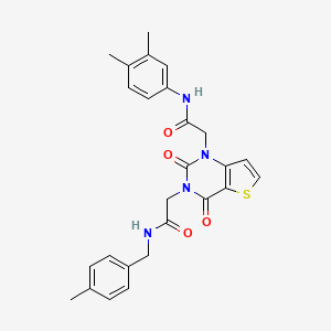 molecular formula C26H26N4O4S B11437375 N-(3,4-dimethylphenyl)-2-(3-(2-((4-methylbenzyl)amino)-2-oxoethyl)-2,4-dioxo-3,4-dihydrothieno[3,2-d]pyrimidin-1(2H)-yl)acetamide 