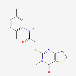 molecular formula C17H19N3O2S2 B11437382 N-(2,5-Dimethylphenyl)-2-({3-methyl-4-oxo-3H,4H,6H,7H-thieno[3,2-D]pyrimidin-2-YL}sulfanyl)acetamide 