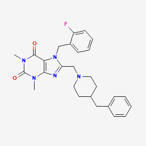 8-[(4-benzylpiperidin-1-yl)methyl]-7-(2-fluorobenzyl)-1,3-dimethyl-3,7-dihydro-1H-purine-2,6-dione