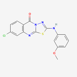 8-Chloro-2-[(3-methoxyphenyl)amino]-5H-[1,3,4]thiadiazolo[2,3-B]quinazolin-5-one