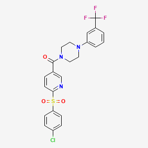 {6-[(4-Chlorophenyl)sulfonyl]pyridin-3-yl}{4-[3-(trifluoromethyl)phenyl]piperazin-1-yl}methanone