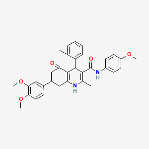 7-(3,4-dimethoxyphenyl)-N-(4-methoxyphenyl)-2-methyl-4-(2-methylphenyl)-5-oxo-1,4,5,6,7,8-hexahydroquinoline-3-carboxamide