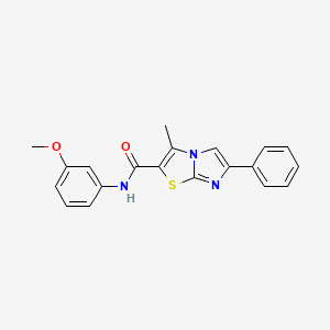 molecular formula C20H17N3O2S B11437478 N-(3-methoxyphenyl)-3-methyl-6-phenylimidazo[2,1-b]thiazole-2-carboxamide 