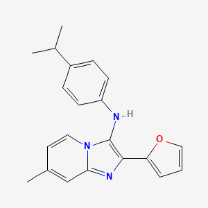 molecular formula C21H21N3O B11437491 2-(furan-2-yl)-7-methyl-N-[4-(propan-2-yl)phenyl]imidazo[1,2-a]pyridin-3-amine 