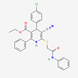 Ethyl 4-(4-chlorophenyl)-5-cyano-6-{[2-oxo-2-(phenylamino)ethyl]sulfanyl}-2-phenyl-1,4-dihydropyridine-3-carboxylate