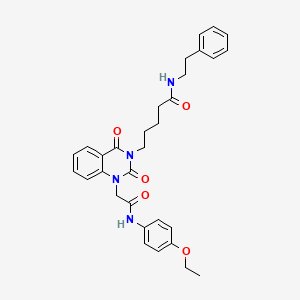 5-[1-{2-[(4-ethoxyphenyl)amino]-2-oxoethyl}-2,4-dioxo-1,4-dihydroquinazolin-3(2H)-yl]-N-(2-phenylethyl)pentanamide