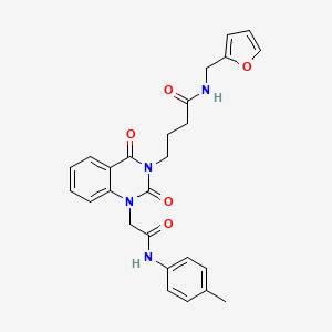 N-(2-furylmethyl)-4-[1-{2-[(4-methylphenyl)amino]-2-oxoethyl}-2,4-dioxo-1,4-dihydroquinazolin-3(2H)-yl]butanamide