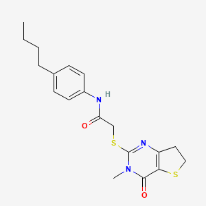 N-(4-Butylphenyl)-2-({3-methyl-4-oxo-3H,4H,6H,7H-thieno[3,2-D]pyrimidin-2-YL}sulfanyl)acetamide