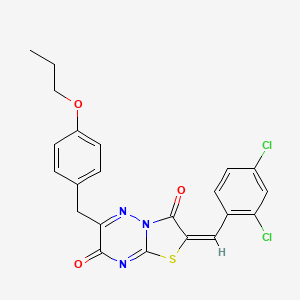 molecular formula C22H17Cl2N3O3S B11437547 (2E)-2-(2,4-dichlorobenzylidene)-6-(4-propoxybenzyl)-7H-[1,3]thiazolo[3,2-b][1,2,4]triazine-3,7(2H)-dione 