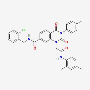 N-[(2-chlorophenyl)methyl]-1-[2-(2,4-dimethylanilino)-2-oxoethyl]-3-(4-methylphenyl)-2,4-dioxoquinazoline-7-carboxamide