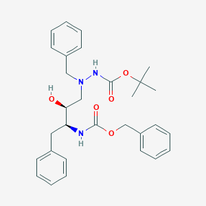 molecular formula C30H37N3O5 B114376 2-(t-Butyloxycarbonyl)amino-4S-hydroxy-5S-(benzyloxycarbonyl)amino-1,6-diphenyl-2-azahexane CAS No. 150767-06-9
