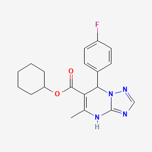 molecular formula C19H21FN4O2 B11437621 Cyclohexyl 7-(4-fluorophenyl)-5-methyl-4,7-dihydro[1,2,4]triazolo[1,5-a]pyrimidine-6-carboxylate 