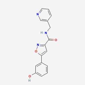 molecular formula C16H13N3O3 B11437638 5-(3-Hydroxyphenyl)-N-(3-pyridinylmethyl)-3-isoxazolecarboxamide CAS No. 912760-99-7