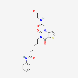 6-(1-{[(2-Methoxyethyl)carbamoyl]methyl}-2,4-dioxo-1H,2H,3H,4H-thieno[3,2-D]pyrimidin-3-YL)-N-phenylhexanamide