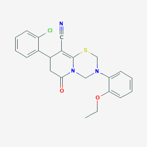 molecular formula C22H20ClN3O2S B11437673 8-(2-chlorophenyl)-3-(2-ethoxyphenyl)-6-oxo-3,4,7,8-tetrahydro-2H,6H-pyrido[2,1-b][1,3,5]thiadiazine-9-carbonitrile 