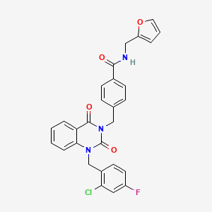 4-{[1-(2-chloro-4-fluorobenzyl)-2,4-dioxo-1,4-dihydroquinazolin-3(2H)-yl]methyl}-N-(furan-2-ylmethyl)benzamide